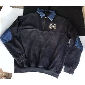 LPFD Department Game Work Wear Black Denim Sweatshirt Size Large